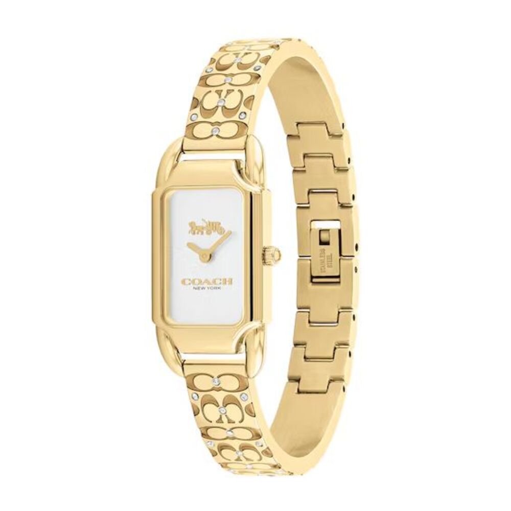 Coach Cadie Women's Gold-Tone Signature Bangle Watch 17.5 x 28.5mm